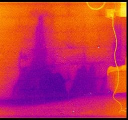 Thermographic drywall picture for home inspection, insulation inpsection for real estate